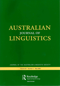 Journal, The Australian Linguistic Society, Australian journal of linguistics, 2009