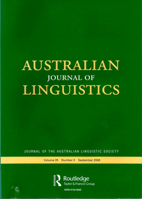 Journal, The Australian Linguistic Society, Australian journal of linguistics, 2009