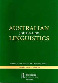 Journal, The Australian Linguistic Society, Australian journal of linguistics, 2008