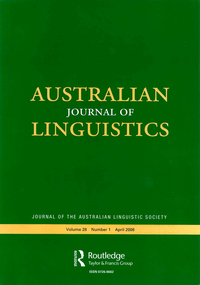 Journal, The Australian Linguistic Society, Australian journal of linguistics, 2008