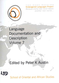 Journal, Peter K Austin, Language documentation and description, Vol. 7, 2010