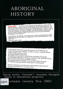 Periodical, Australian National University Department of Pacific and Southeast Asian History, Aboriginal history, 2001