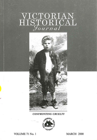 Periodical, Royal Historical Society of Victoria, Victorian historical journal : confronting cruelty, 2000