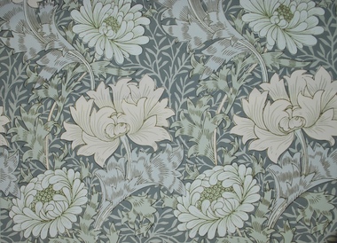 Wallpaper sample of a Morris & Co design: 'Chrysanthemum'