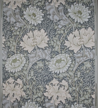 Wallpaper sample of a Morris & Co design: 'Chrysanthemum'