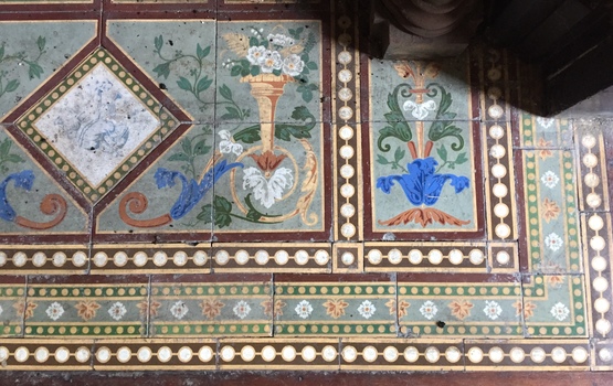 Hearth Tiles, Morning Room Fireplace, Villa Alba