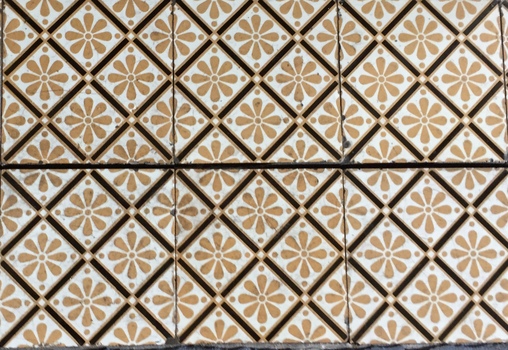 Detail - Decorative object: Hearth Tiles, Main Bedroom Fireplace, Villa Alba