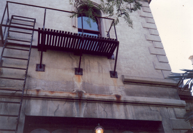  Exterior wall including fire escape.