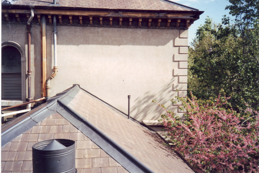 Slate roof at the rear section of Villa Alba