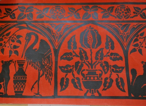 Wallpaper sample of a  Morris & Co dado border design