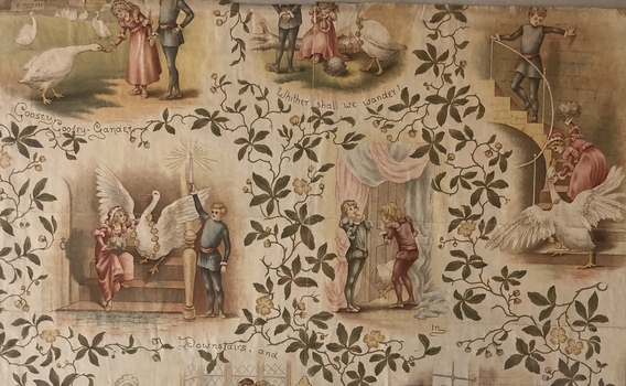 Goosey Goosey nursery wallpaper sample
