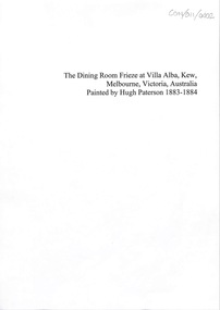 Document - Catalogue of Villa Alba Interior Decorations : The Dining Room Frieze, 2000
