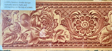 Wallpaper sample - 'Sanitary' border design, 1890s