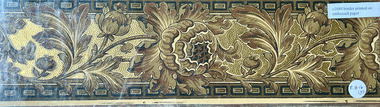 Wallpaper sample - Floral and foliate border design on embossed paper, 1880