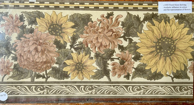 Wallpaper sample - Textured floral frieze, c.1880