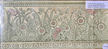 Wallpaper sample - Floral frieze, 1870s