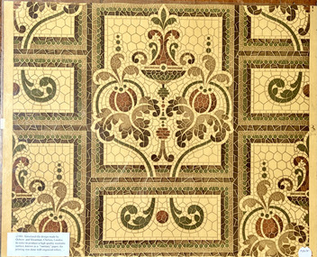 Wallpaper sample - 'Sanitary' simulated tile design, c.1900