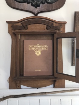 Record of War Service 1914-1919 in display case