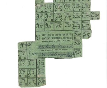 Food ration book, Vouchers, Valid 1.4.1949_30.9.1949