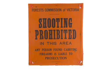 Shooting Prohibited Sign - canvas, 1953