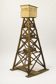 Wooden Model Fire Tower, Tom Coish, Model of Reef Hills fire tower, (5 km south of Benalla), 1957