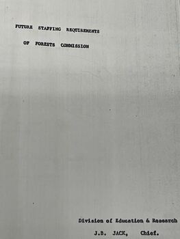 Future staffing requirements of the Forests Commission