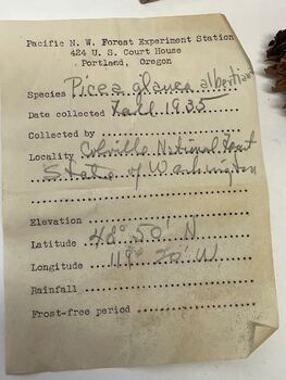 Note accompanying Plant Specimen from the VSF Herbarium