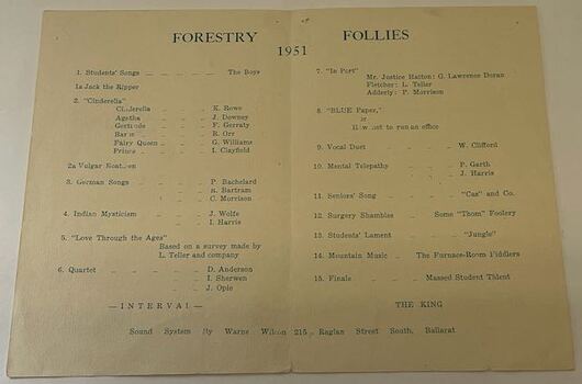 Forestry Follies of 1951