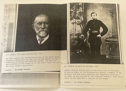Photocopy of photographs of W G Spence