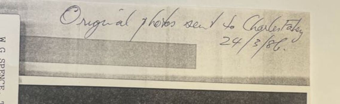 Close up of Photocopy of photographs of W G Spence