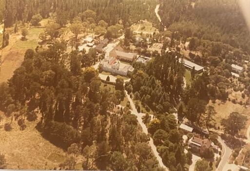 Aerial view of the Victorian School of Forestry Grounds and buildings