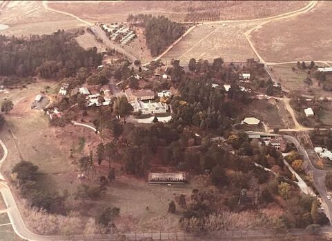 Aerial view of the Victorian School of Forestry Grounds and buildings