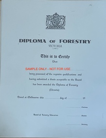 Diploma of Forestry sample certificate