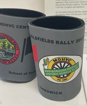 Stubby holders from the Memorabilia from the MDHVC for the car rally