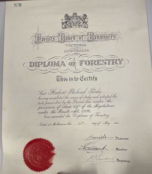 Diploma of Forestry certificate