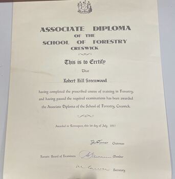 Associate Diploma of the School of Forestry