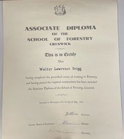 Associate Diploma of the School of Forestry