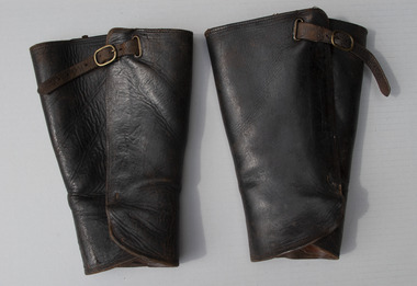 Clothing - Leather Gaiters, Alex Morrison, Leather gaiters worn by students, c. 1930