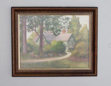 Painting, Watercolor painting of the Burnley College Principal's residence - unknown artist C. 1926-1941, c. 1926 - 41
