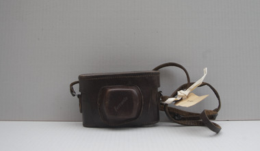 Functional object - Camera, Ferrania Condor 1 camera in leather case