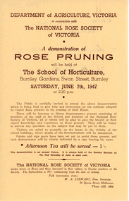 Flyer, Rose pruning, 1947