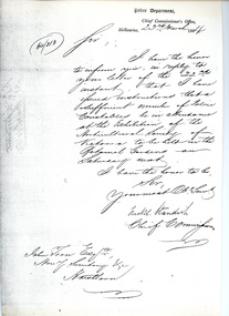 Letter, Police Department, 1864