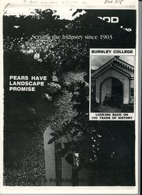 Article, Peter Esdale et al, Horticulture at Burnley reaches 100 not out! and Burnley looks to the future, 1991