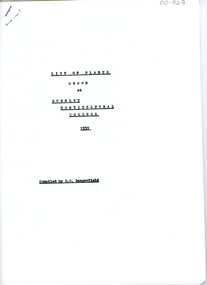 Document - List, B.G. Dangerfield, List of Plants Grown at Burnley Horticultural College 1959, 1959