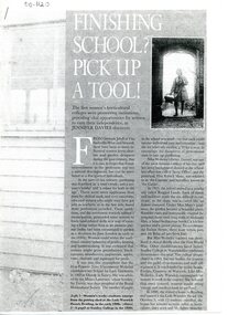 Article - Magazine article, Country Life, Finishing School? Pick Up A Tool!, 26 11.1998