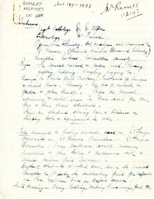 Document - Notes, Recollections, c. 1895