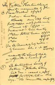 Letter - Letter and Notes, Victorian Horticultural Society, 03.02.1960