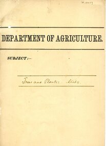 Document, Department of Agriculture et al, Department of Agriculture - Trees and Plants: lists, 1917-1918