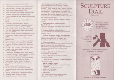 Pamphlet, Horticultural Gardens Burnley since 1863; an Introduction to the gardens, 1991