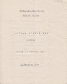 Document, Annual sports day, 1947